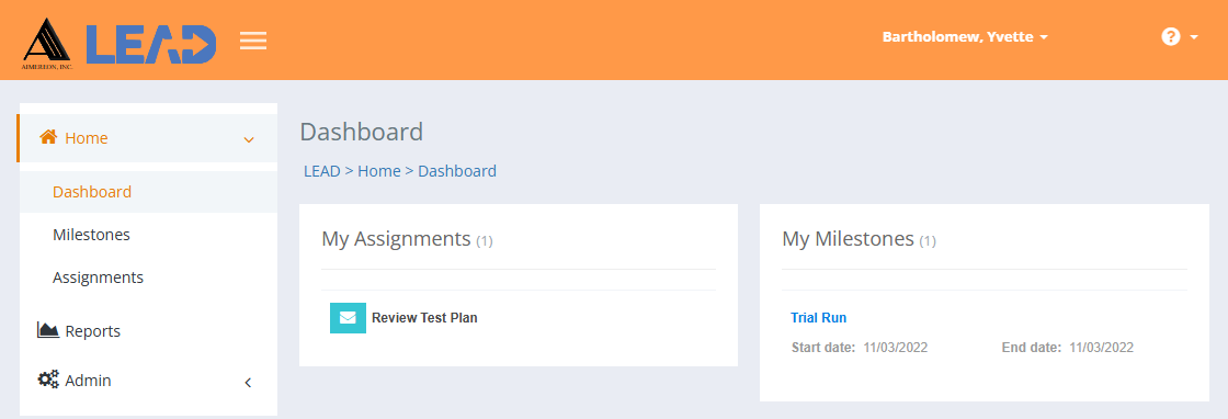 LEAD Administrator - Dashboard