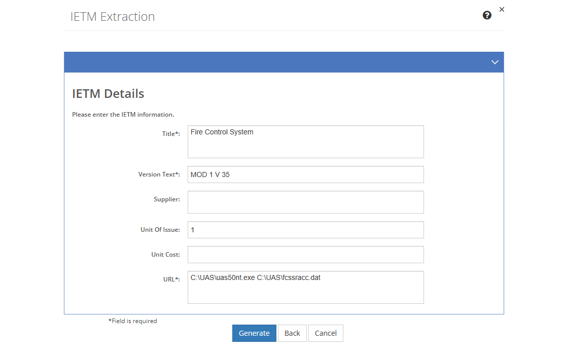 IETM Extraction - SGML IETM Details Screen IETM Extraction - SGML IETM Details Screen