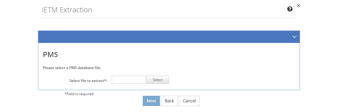IETM Extraction - PMS Screen IETM Extraction - PMS Screen