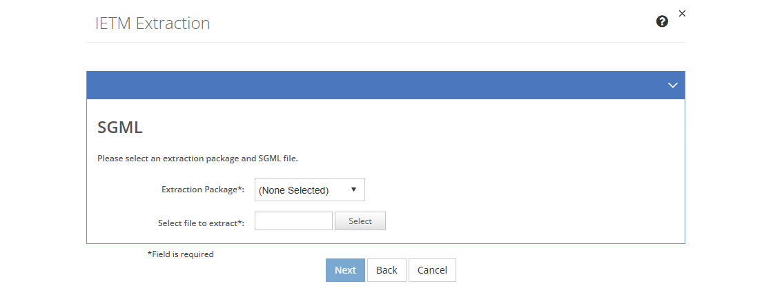 IETM Extraction - SGML Screen IETM Extraction - SGML Screen