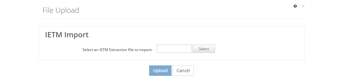 Resources > IETMs - File Upload Screen