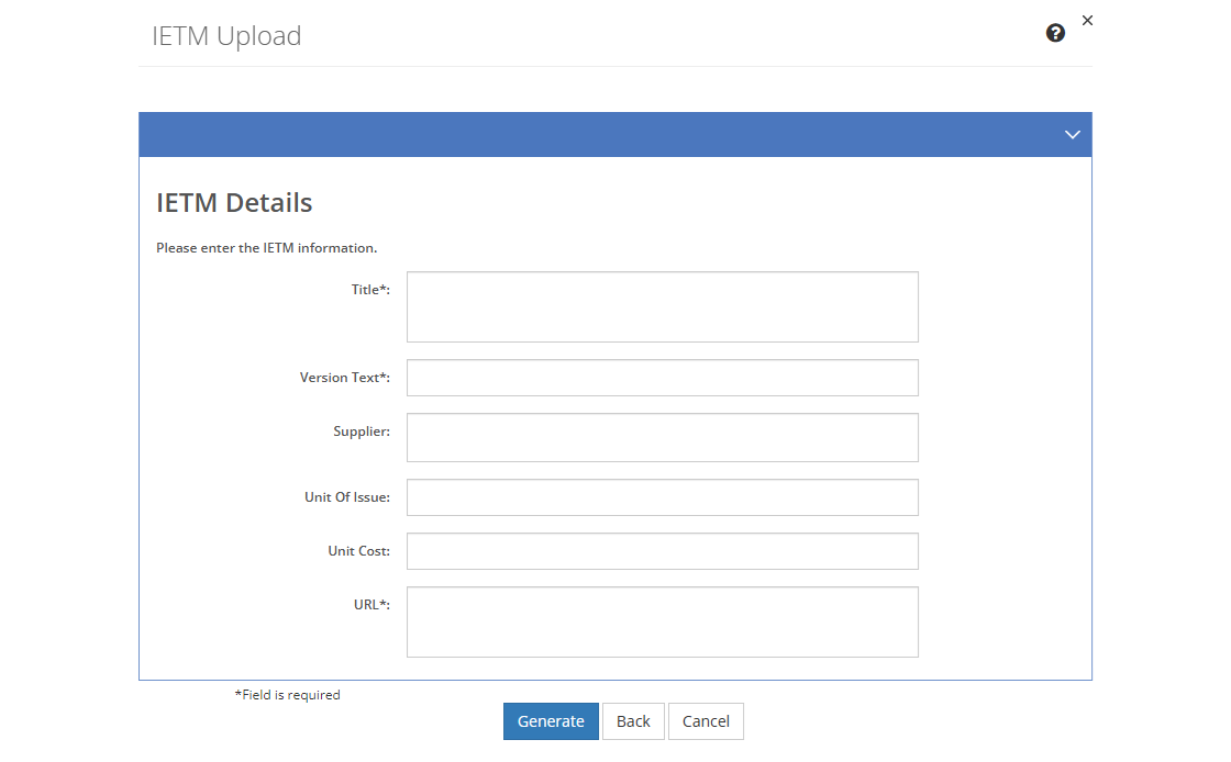 IETM Upload - IETM Details Screen IETM Upload - IETM Details Screen