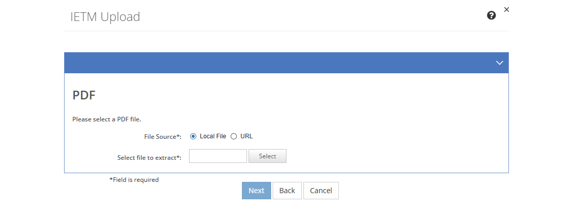 IETM Upload - PDF Screen IETM Upload - PDF Screen