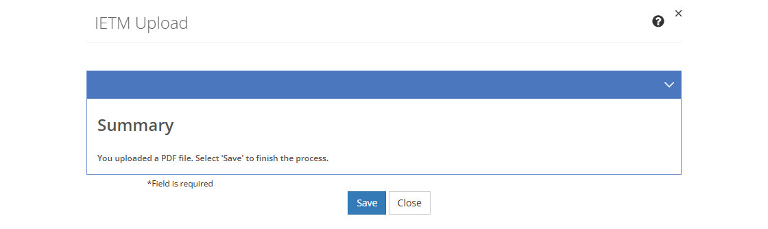 IETM Upload - PDF Summary Screen IETM Upload - PDF Summary Screen