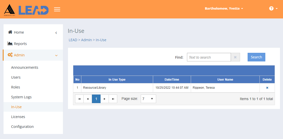 LEAD Administrator - In-Use