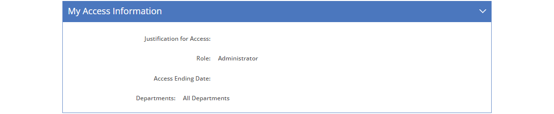 My Profile Detail - My Access Information Tab