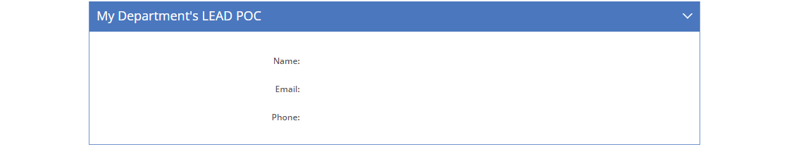 My Profile Detail - My Department's POC Tab