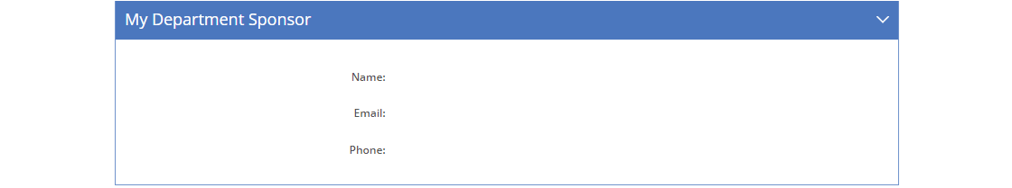 My Profile Detail - My Department Sponsor Tab