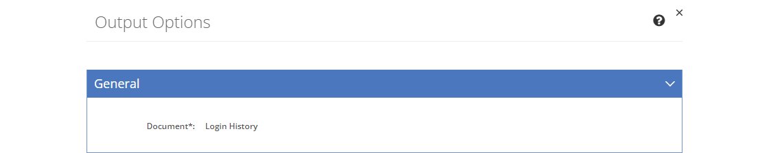 Login History Output Options - General Tab