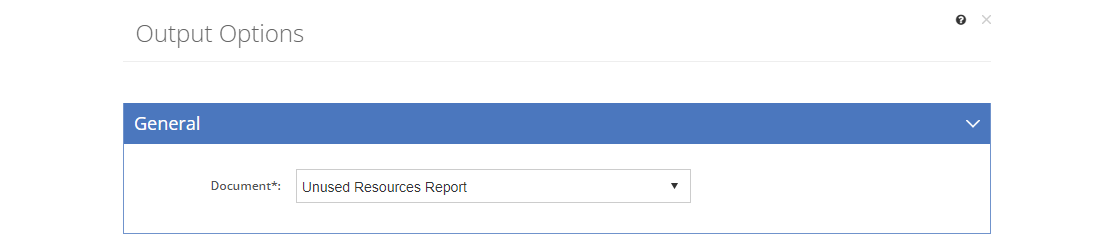 TNA and TMD Resources Output Options - General Tab