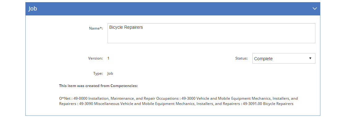 Task Analysis > Skill Detail Screen - Edit Job Tab