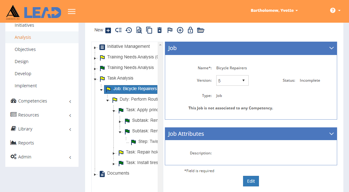 Task Analysis > Job