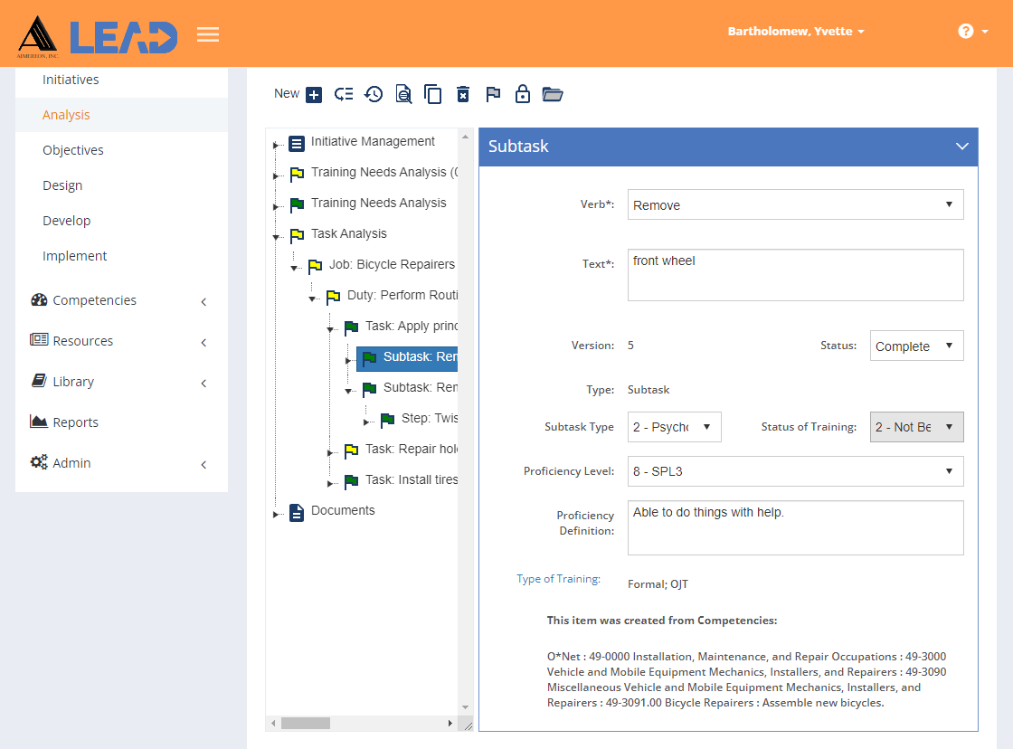 Task Analysis > Subtask