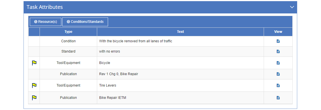 Task Analysis > Skill Detail Screen - Edit Task Attributes Tab