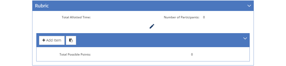 Test Items > Performance Job Sheet - Rubric Tab