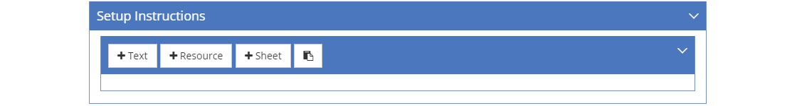 Test Items > Performance Job Sheet - Setup Instructions Tab