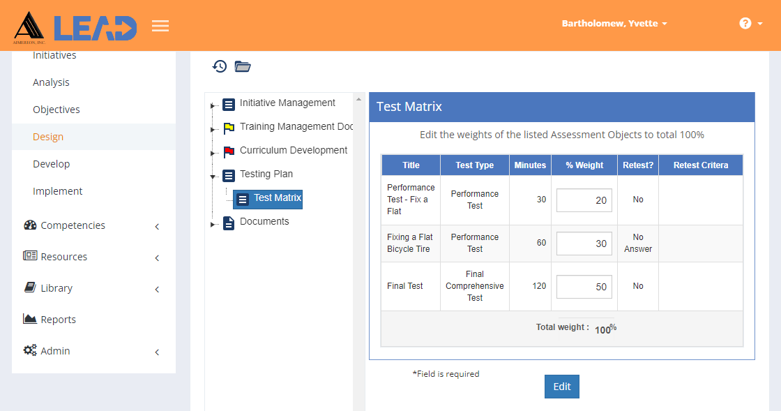 Initiatives > Design > Testing Plan > Test Matrix