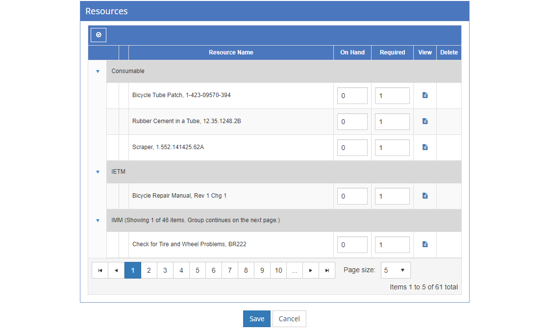 TNA/TMD > [Selected] Initiative Location > Edit Resources