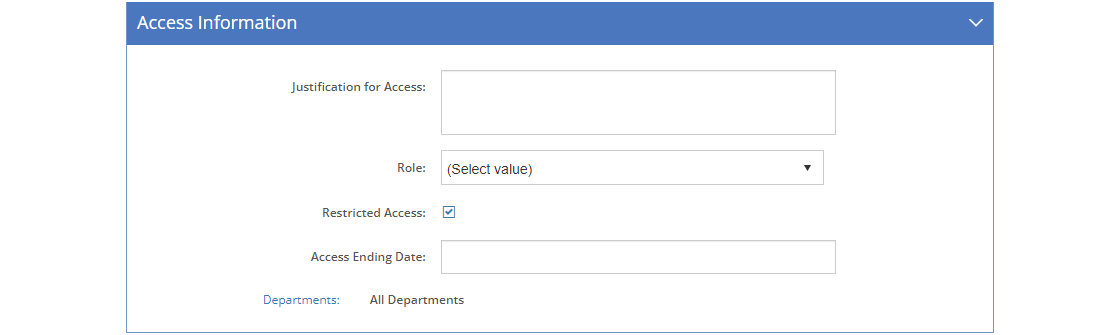 Admin > User Detail Screen - Access Information Tab