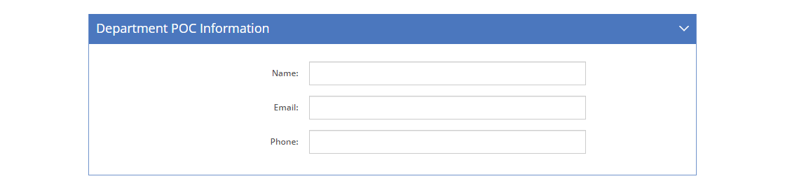 Admin > User Detail Screen - Department POC Information Tab