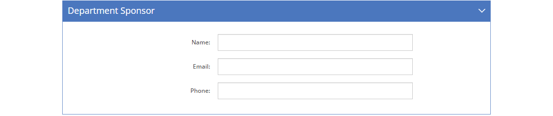 Admin > User Detail Screen - Department Sponsor Tab
