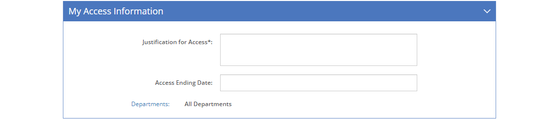 Account Request Detail Screen - My Access Information Tab Account Request Detail Screen - My Access Information Tab