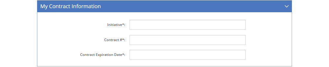 Account Request Detail Screen - My Contract Information Tab Account Request Detail Screen - My Contract Information Tab