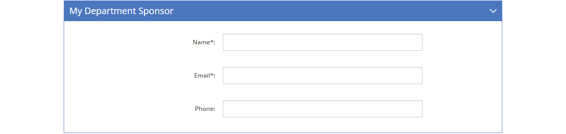 Account Request Detail Screen - My Department Sponsor Tab Account Request Detail Screen - My Department Sponsor Tab