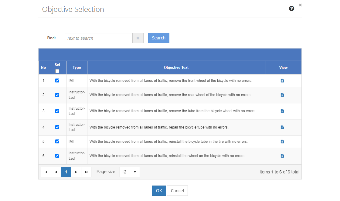 Curriculum Development > Assessment Objective Selection Screen Curriculum Development > Assessment Objective Selection Screen