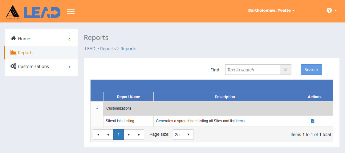 Reports (Customizations) Reports (Customizations)
