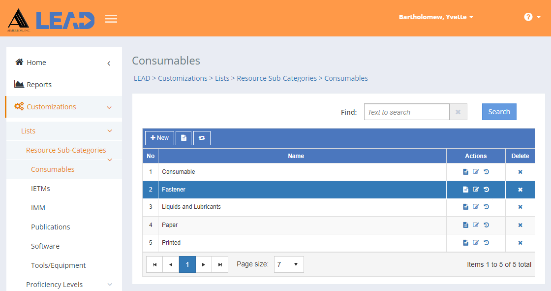 Resource Sub-Categories - Consumables Example Resource Sub-Categories - Consumables Example