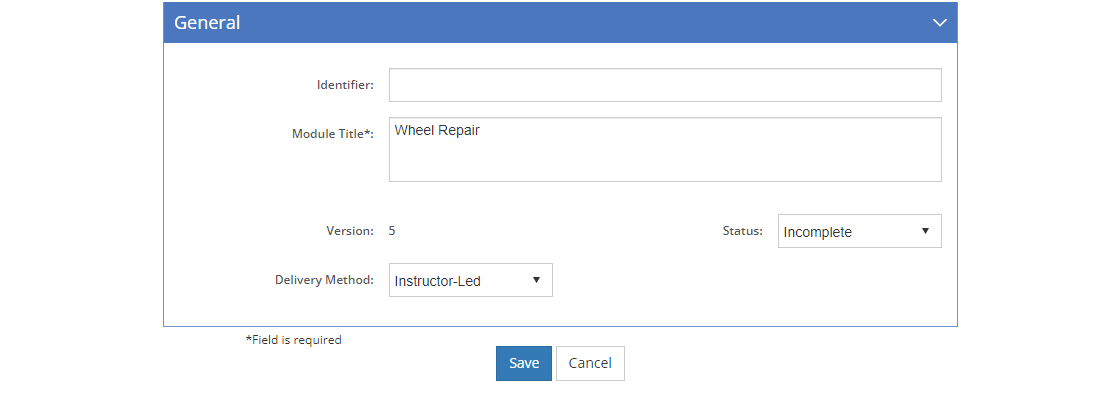 Develop > Module Level - Edit General Tab Develop > Module Level - Edit General Tab