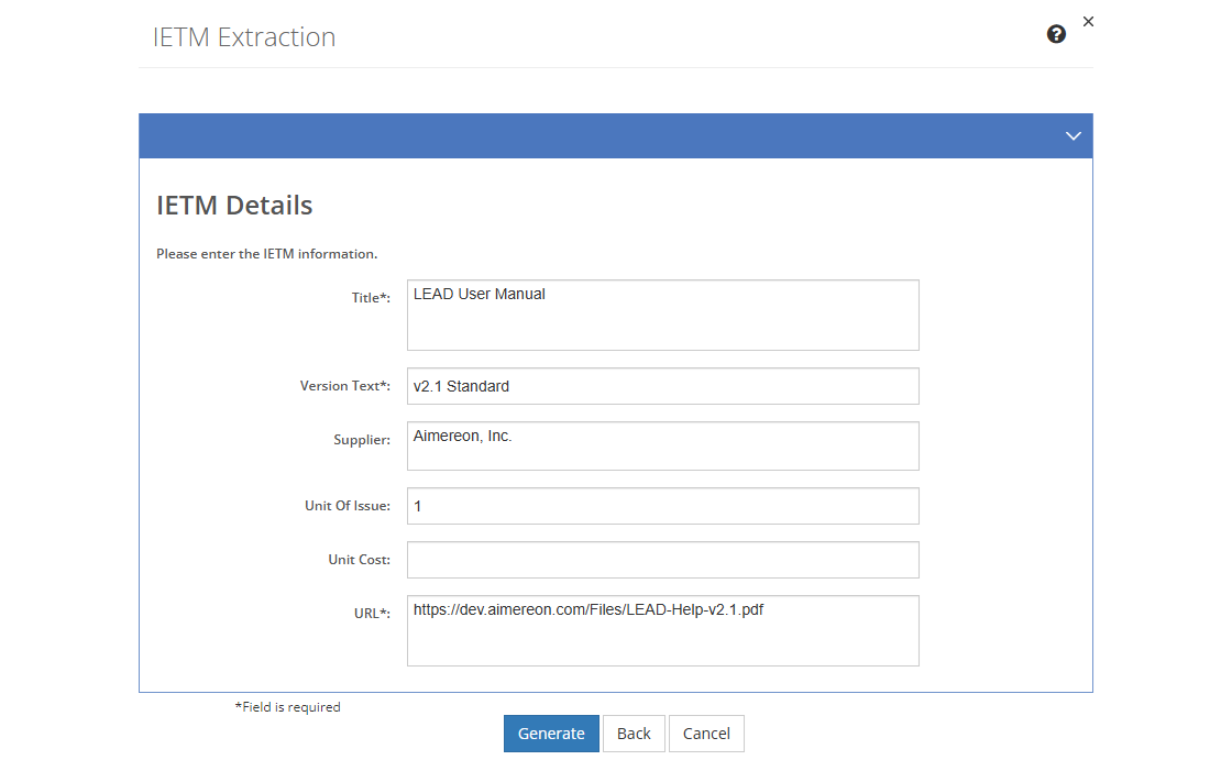 IETM Extraction - PDF IETM Details Screen IETM Extraction - PDF IETM Details Screen