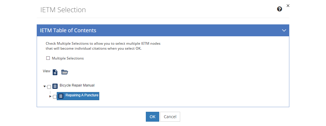 IETM Selection Screen IETM Selection Screen
