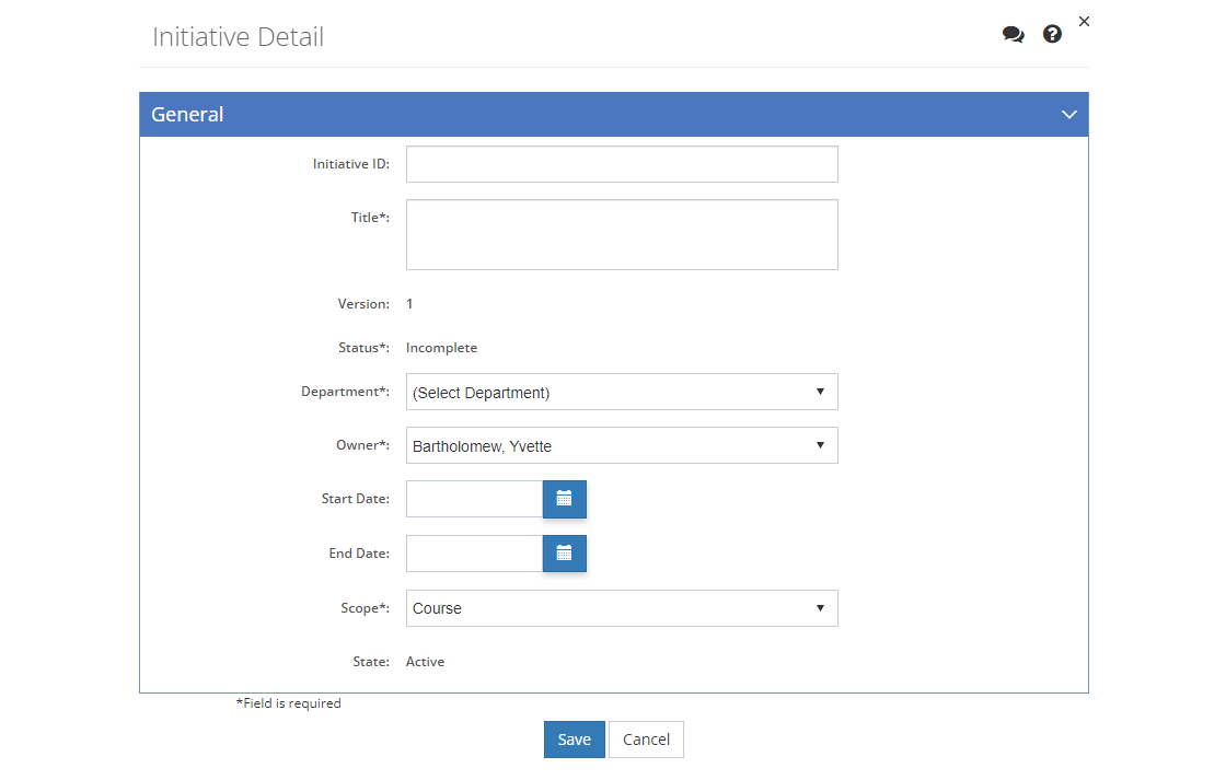 Initiatives > Initiative Detail Screen Initiatives > Initiative Detail Screen