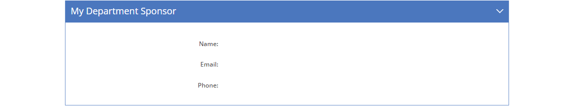 My Profile Detail - My Department Sponsor Tab My Profile Detail - My Department Sponsor Tab