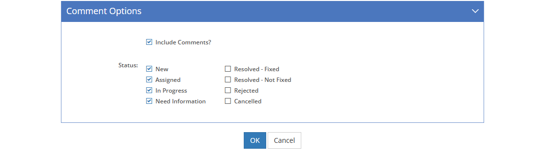 Sheet Output Options - Comment Options Tab Sheet Output Options - Comment Options Tab
