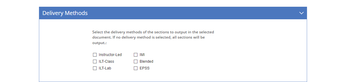 Table of Contents Item, IG, PG, Storyboard, and Package Output Options - Delivery Methods Tab Table of Contents Item, IG, PG, Storyboard, and Package Output Options - Delivery Methods Tab
