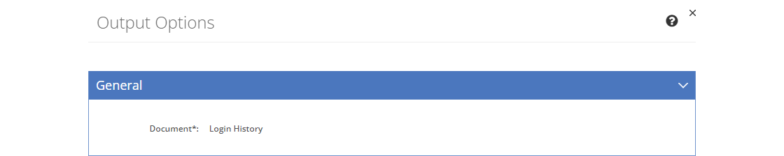 Login History Output Options - General Tab Login History Output Options - General Tab