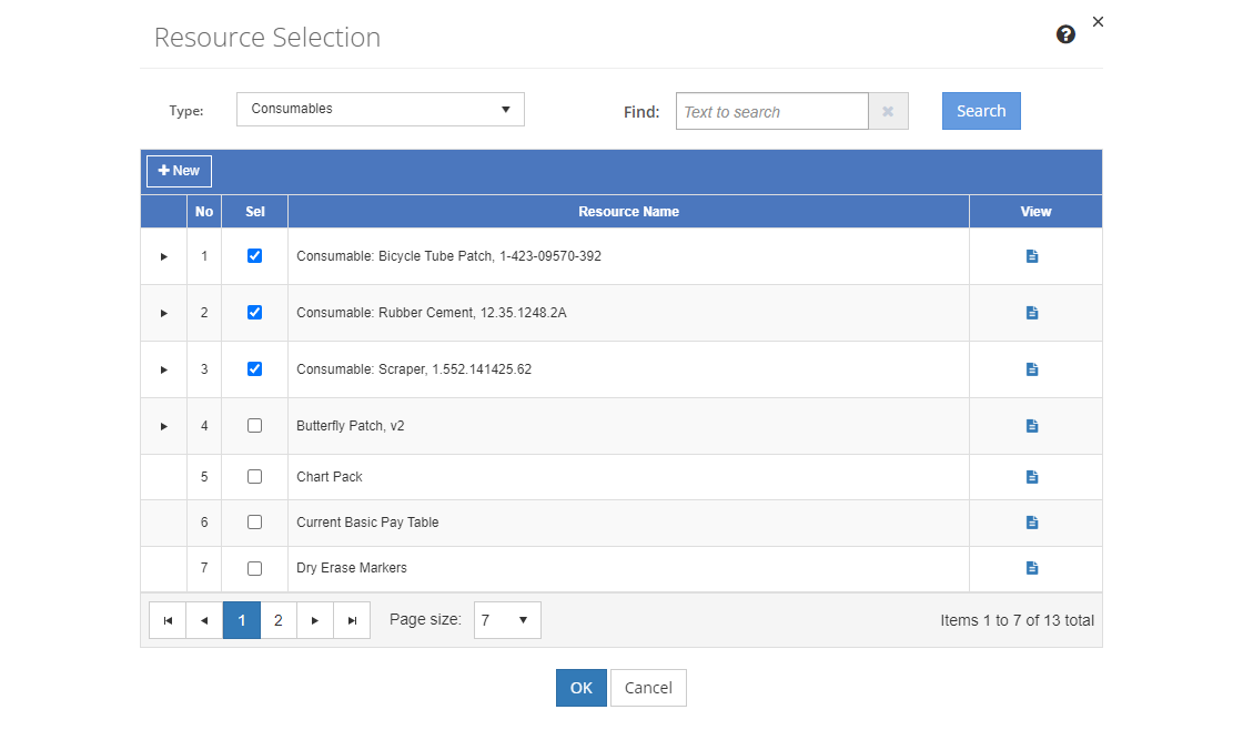 Resource Selection Screen for the TNA, TMD, and Skills Resource Selection Screen for the TNA, TMD, and Skills