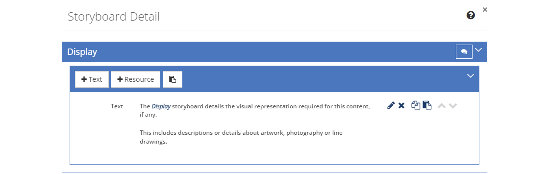 Storyboard - Display Tab Storyboard - Display Tab