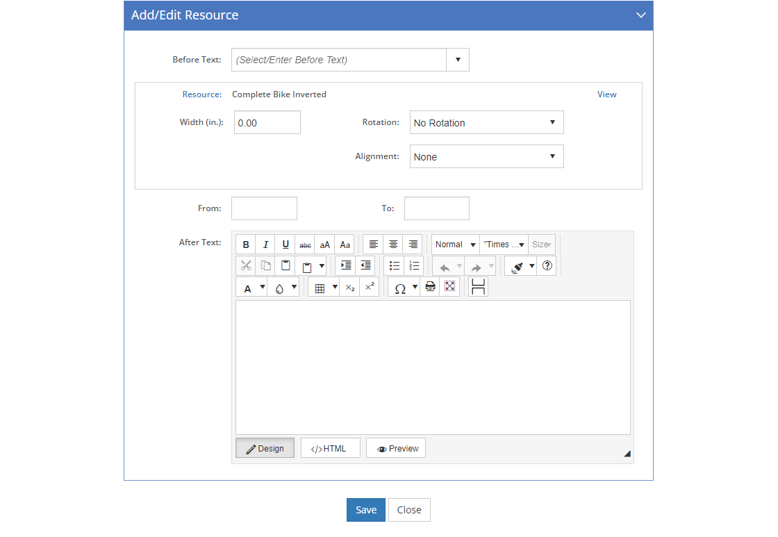 Add/Edit Resource Screen Add/Edit Resource Screen