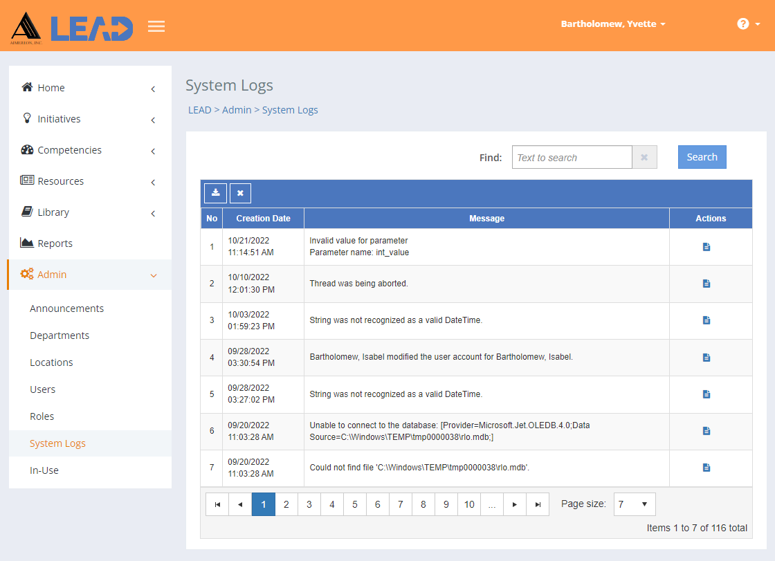 System Logs System Logs