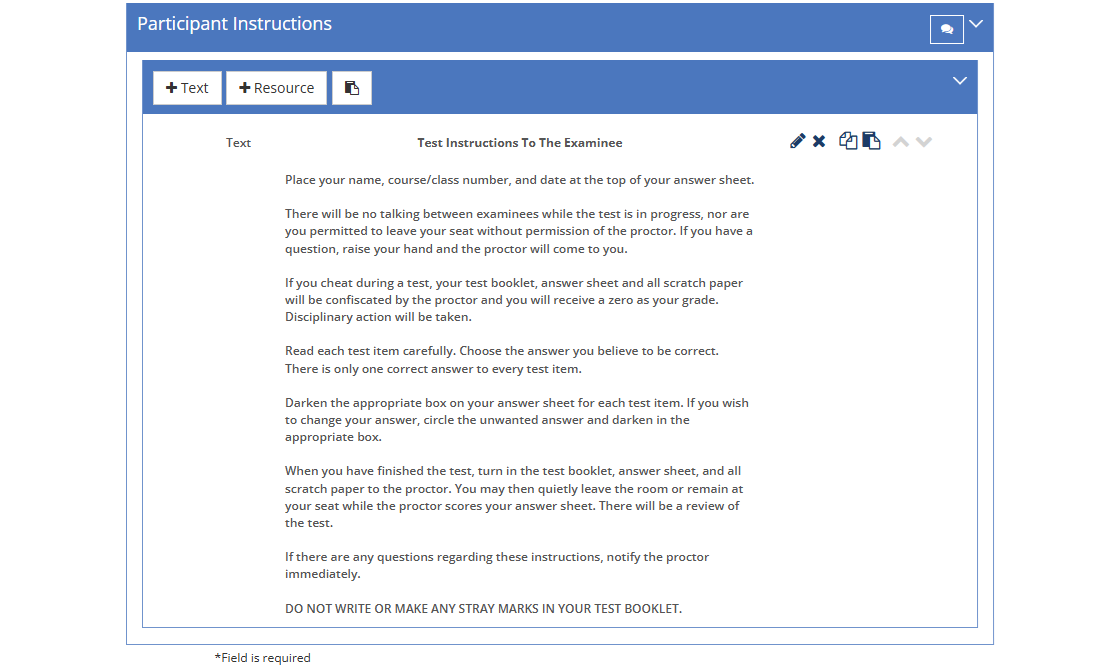 Test Instructions - Participant Instructions Tab Test Instructions - Participant Instructions Tab