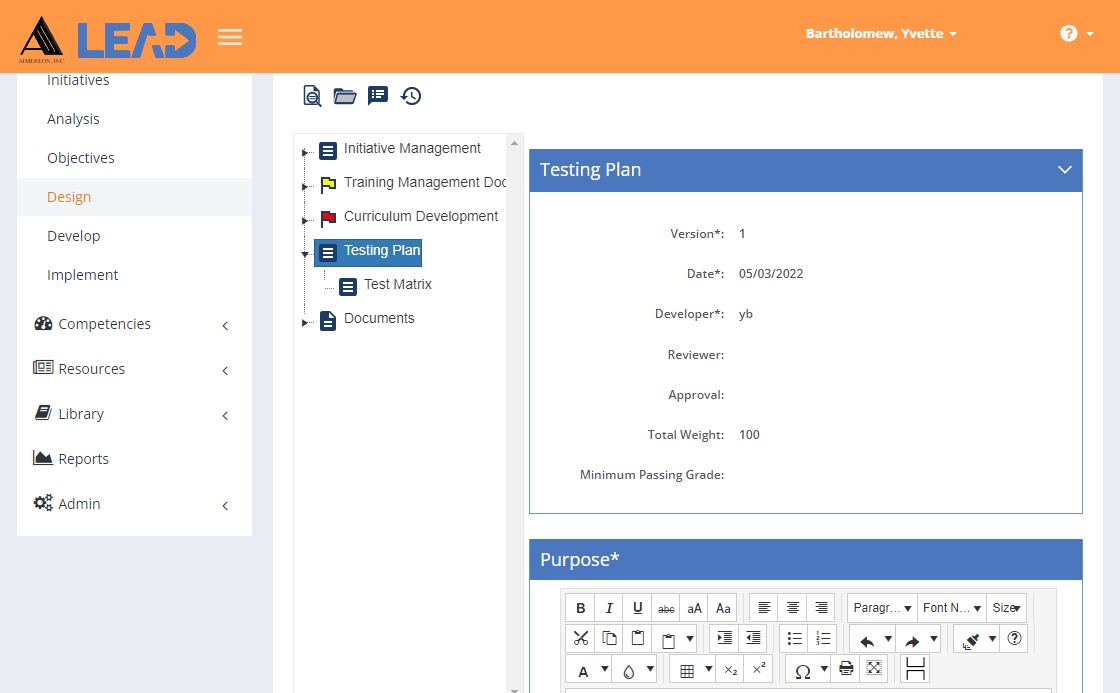 Design > Testing Plan Design > Testing Plan