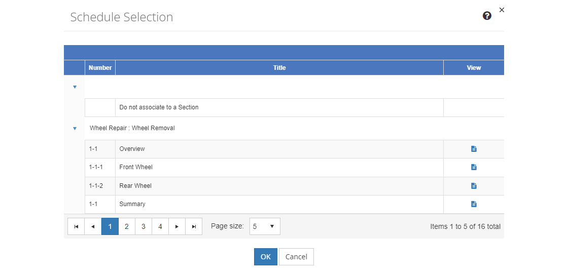 TMD > Schedule Selection Screen TMD > Schedule Selection Screen