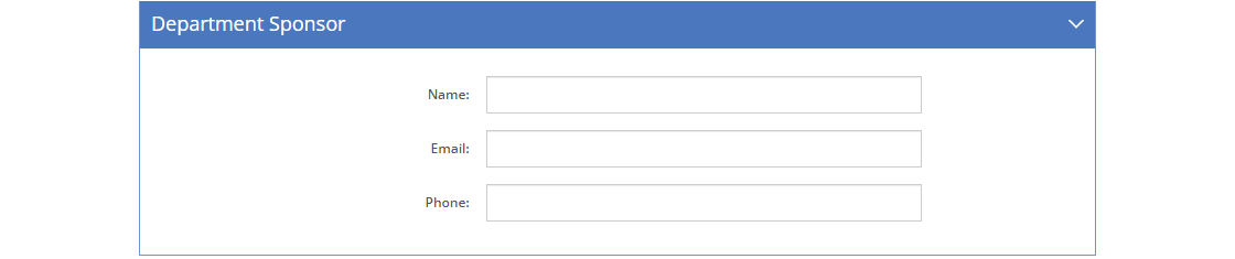 User Detail Screen - Department Sponsor Tab User Detail Screen - Department Sponsor Tab